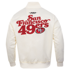 NFL SAN FRANCISCO 49ERS SOUVENIR MEN'S SATIN JACKET (EGGSHELL)