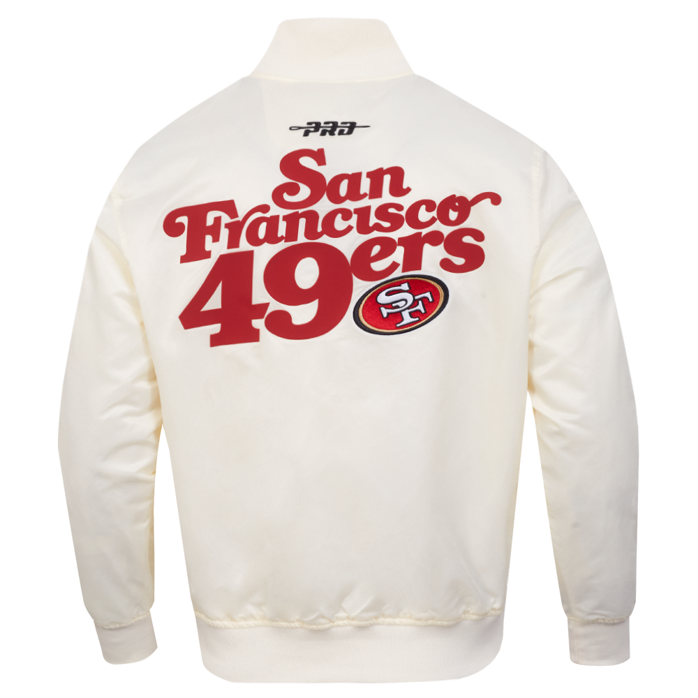 NFL SAN FRANCISCO 49ERS SOUVENIR MEN'S SATIN JACKET (EGGSHELL)