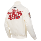 NFL SAN FRANCISCO 49ERS SOUVENIR MEN'S SATIN JACKET (EGGSHELL)