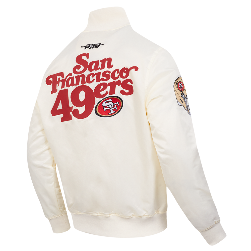 NFL SAN FRANCISCO 49ERS SOUVENIR MEN'S SATIN JACKET (EGGSHELL)