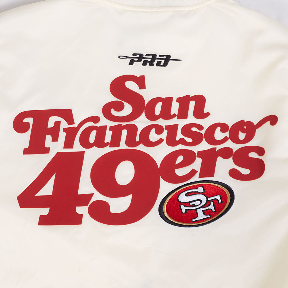 NFL SAN FRANCISCO 49ERS SOUVENIR MEN'S SATIN JACKET (EGGSHELL)