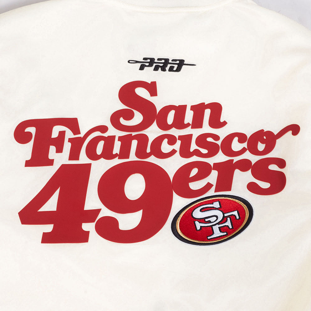 NFL SAN FRANCISCO 49ERS SOUVENIR MEN'S SATIN JACKET (EGGSHELL)