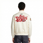 NFL SAN FRANCISCO 49ERS SOUVENIR MEN'S SATIN JACKET (EGGSHELL)