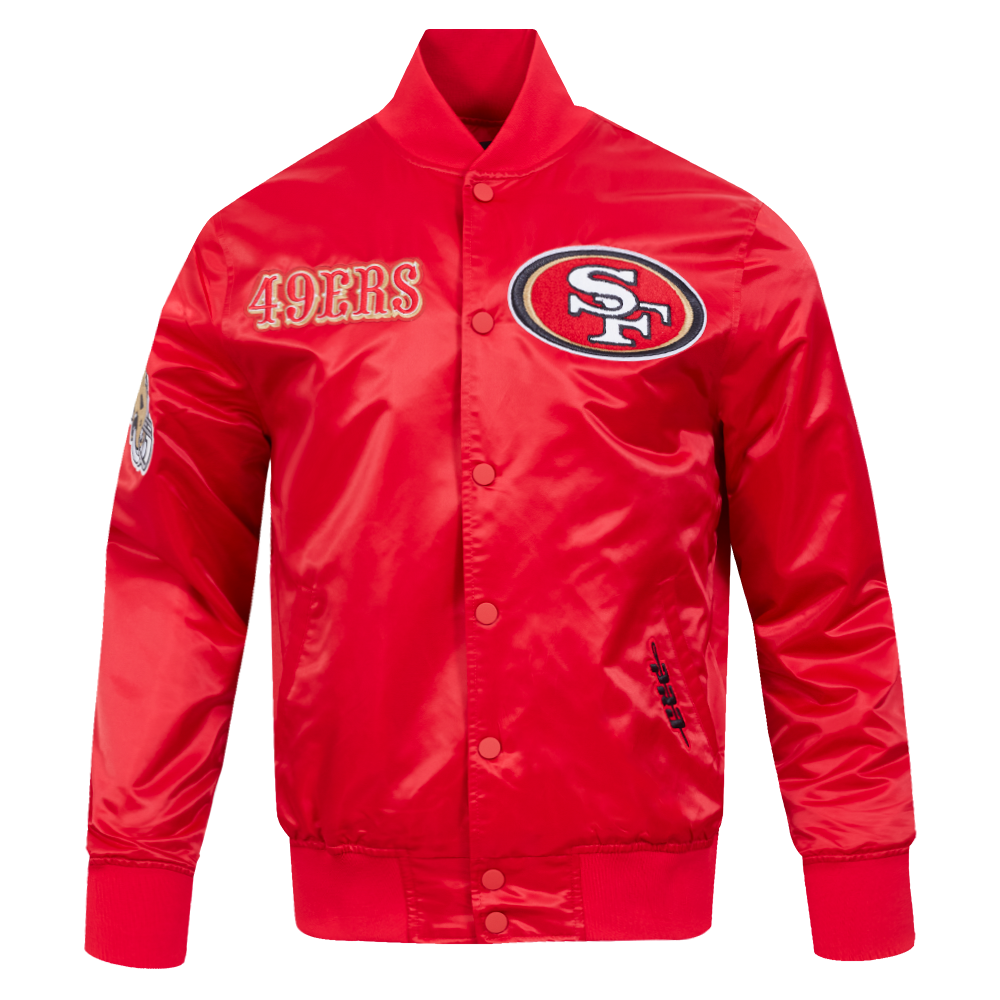 NFL SAN FRANCISCO 49ERS SOUVENIR BLOUSON EN SATIN POUR HOMME (ROUGE)