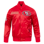 NFL SAN FRANCISCO 49ERS SOUVENIR BLOUSON EN SATIN POUR HOMME (ROUGE)