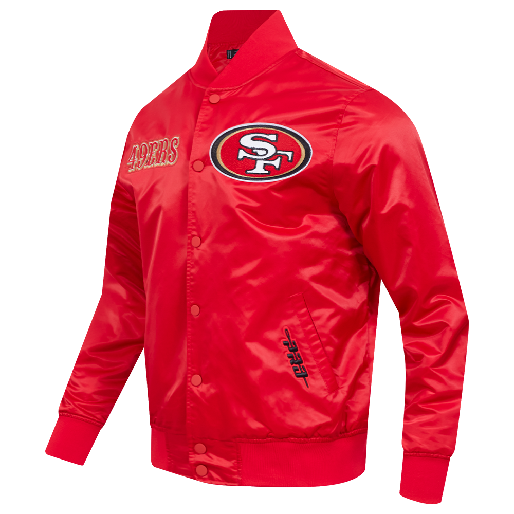 NFL SAN FRANCISCO 49ERS SOUVENIR BLOUSON EN SATIN POUR HOMME (ROUGE)