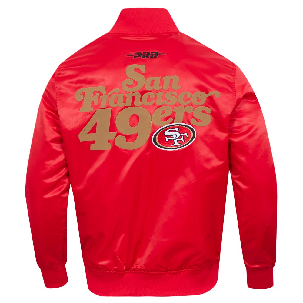 NFL SAN FRANCISCO 49ERS SOUVENIR BLOUSON EN SATIN POUR HOMME (ROUGE)