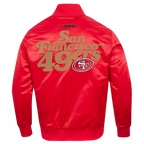 NFL SAN FRANCISCO 49ERS SOUVENIR BLOUSON EN SATIN POUR HOMME (ROUGE)