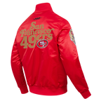 NFL SAN FRANCISCO 49ERS SOUVENIR BLOUSON EN SATIN POUR HOMME (ROUGE)