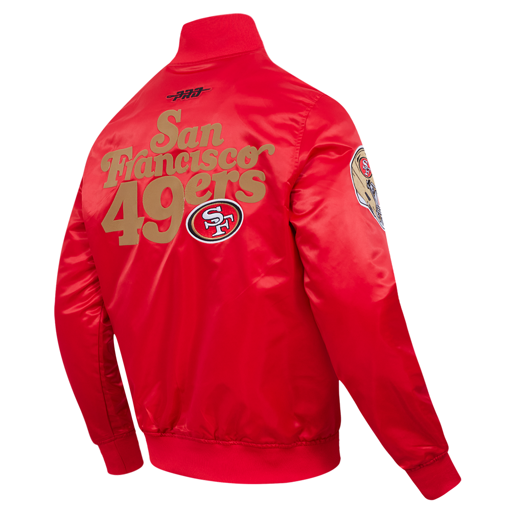 NFL SAN FRANCISCO 49ERS SOUVENIR BLOUSON EN SATIN POUR HOMME (ROUGE)
