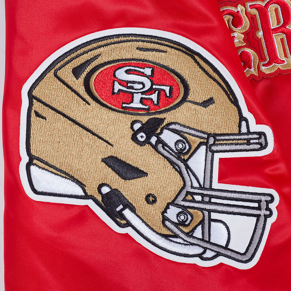 NFL SAN FRANCISCO 49ERS SOUVENIR BLOUSON EN SATIN POUR HOMME (ROUGE)