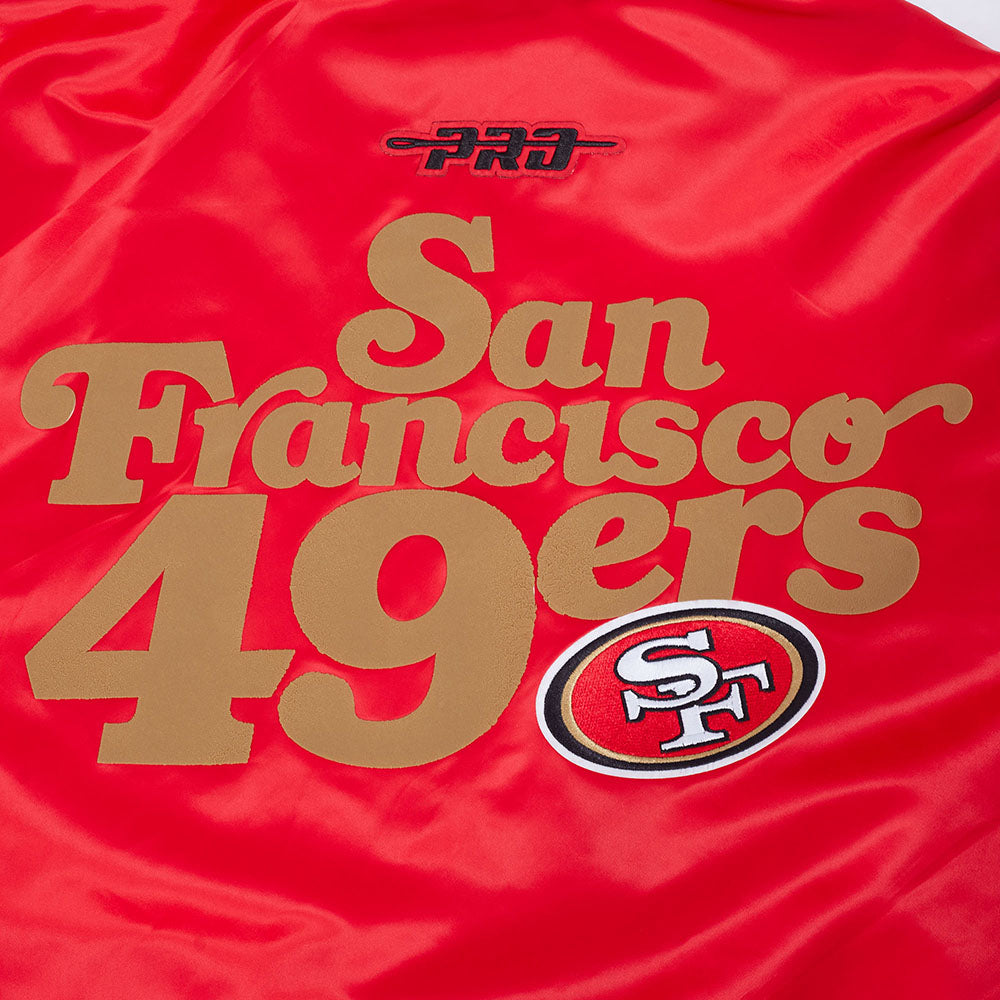 NFL SAN FRANCISCO 49ERS SOUVENIR BLOUSON EN SATIN POUR HOMME (ROUGE)
