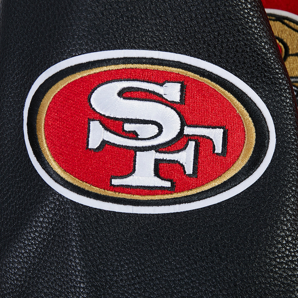 NFL SAN FRANCISCO 49ERS BORN FOR SPORT BLOUSON COLLÉGIAL EN LAINE POUR HOMME (ROUGE/NOIR)