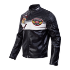 NFL SAN FRANCISCO 49ERS BORN FOR SPORT BLOUSON MOTO POUR HOMME (NOIR/BLANC)