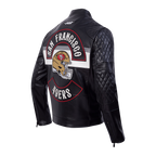 NFL SAN FRANCISCO 49ERS BORN FOR SPORT BLOUSON MOTO POUR HOMME (NOIR/BLANC)