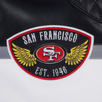 NFL SAN FRANCISCO 49ERS BORN FOR SPORT BLOUSON MOTO POUR HOMME (NOIR/BLANC)