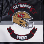 NFL SAN FRANCISCO 49ERS BORN FOR SPORT BLOUSON MOTO POUR HOMME (NOIR/BLANC)