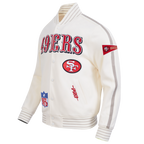 NFL SAN FRANCISCO 49ERS BLOUSON RÉTRO PRO GAME DAY (COQUILLE D'ŒUF/TAUPE/COQUILLE D'ŒUF)