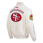 NFL SAN FRANCISCO 49ERS BLOUSON RÉTRO PRO GAME DAY (COQUILLE D'ŒUF/TAUPE/COQUILLE D'ŒUF)