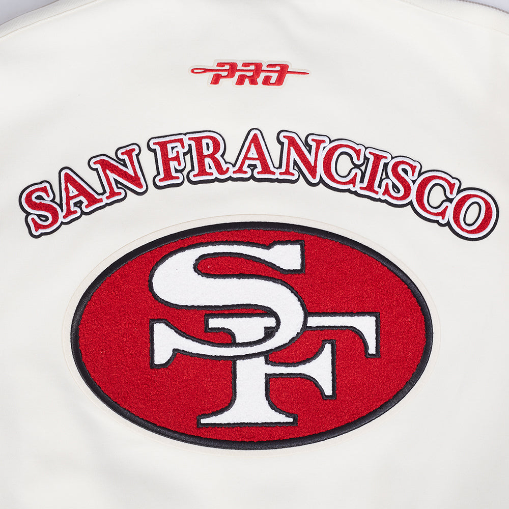 NFL SAN FRANCISCO 49ERS BLOUSON RÉTRO PRO GAME DAY (COQUILLE D'ŒUF/TAUPE/COQUILLE D'ŒUF)