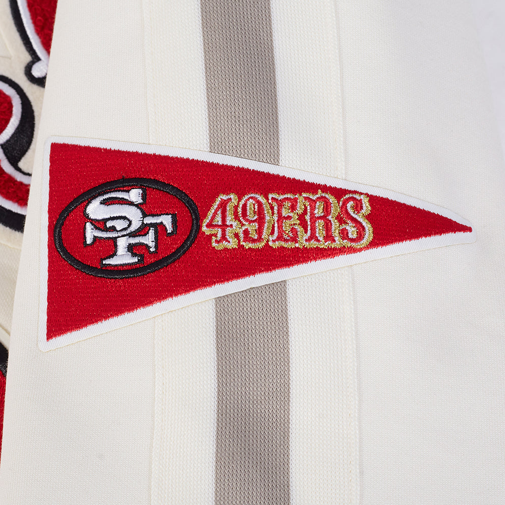 NFL SAN FRANCISCO 49ERS BLOUSON RÉTRO PRO GAME DAY (COQUILLE D'ŒUF/TAUPE/COQUILLE D'ŒUF)