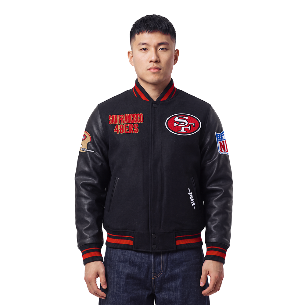 NFL SAN FRANCISCO 49ERS ON TOP MEN'S COAT (BLACK/RED/BLACK)
