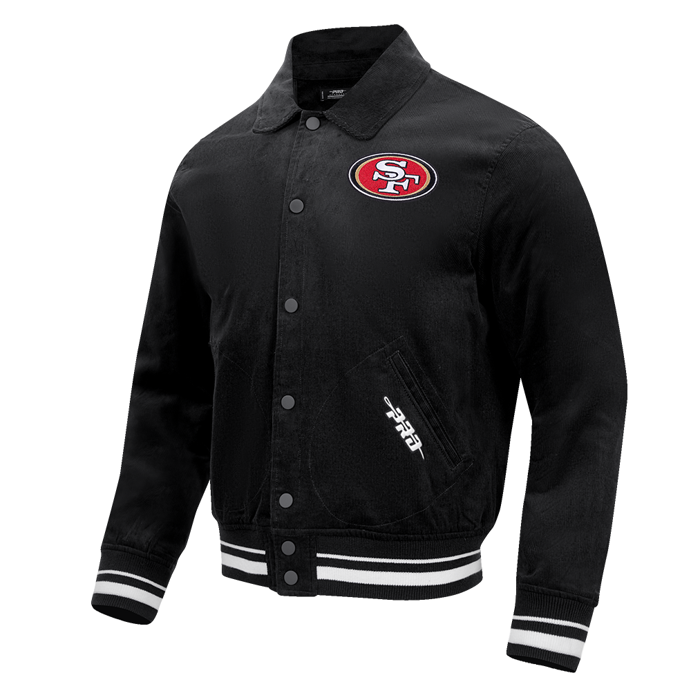 NFL SAN FRANCISCO 49ERS CLASSIC CORDUROY MANTEAU POUR HOMME (NOIR)