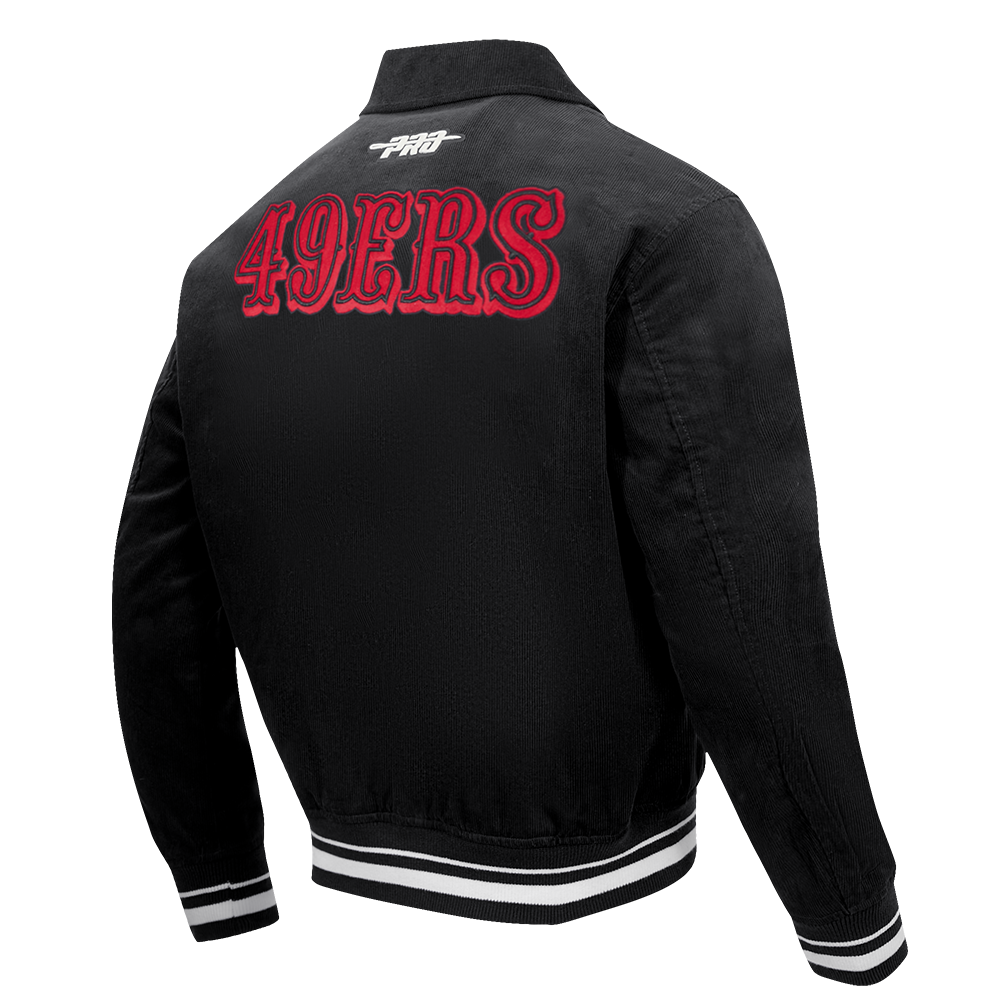 NFL SAN FRANCISCO 49ERS CLASSIC CORDUROY MANTEAU POUR HOMME (NOIR)