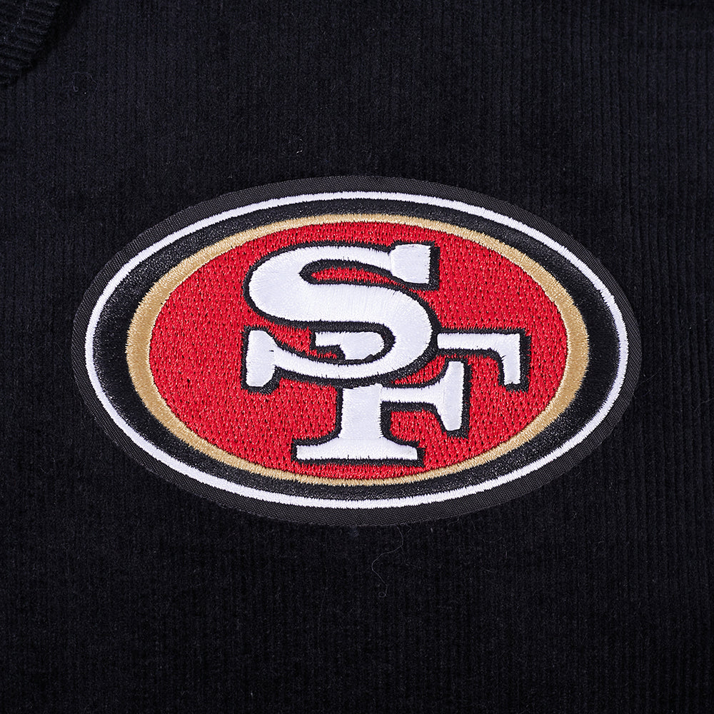 NFL SAN FRANCISCO 49ERS CLASSIC CORDUROY MANTEAU POUR HOMME (NOIR)