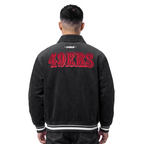 NFL SAN FRANCISCO 49ERS CLASSIC CORDUROY MANTEAU POUR HOMME (NOIR)