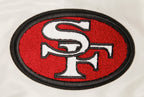 NFL SAN FRANCISCO 49ERS RETRO CLASSIC MEN'S RIB SATIN JACKET (EGGSHELL/ RED)