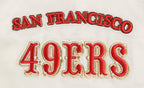 NFL SAN FRANCISCO 49ERS RETRO CLASSIC MEN'S RIB SATIN JACKET (EGGSHELL/ RED)
