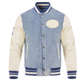 NFL SAN FRANCISCO 49ERS VARSITY BLUES BLOUSON COLLÉGIAL EN DENIM POUR HOMME (DENIM/LIN)
