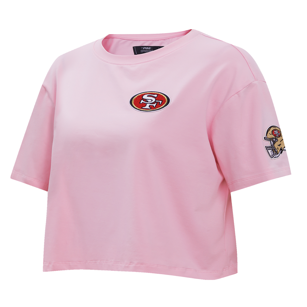NFL SAN FRANCISCO 49ERS CLASSIC SINGLE JERSEY BOXY TEE (PINK)