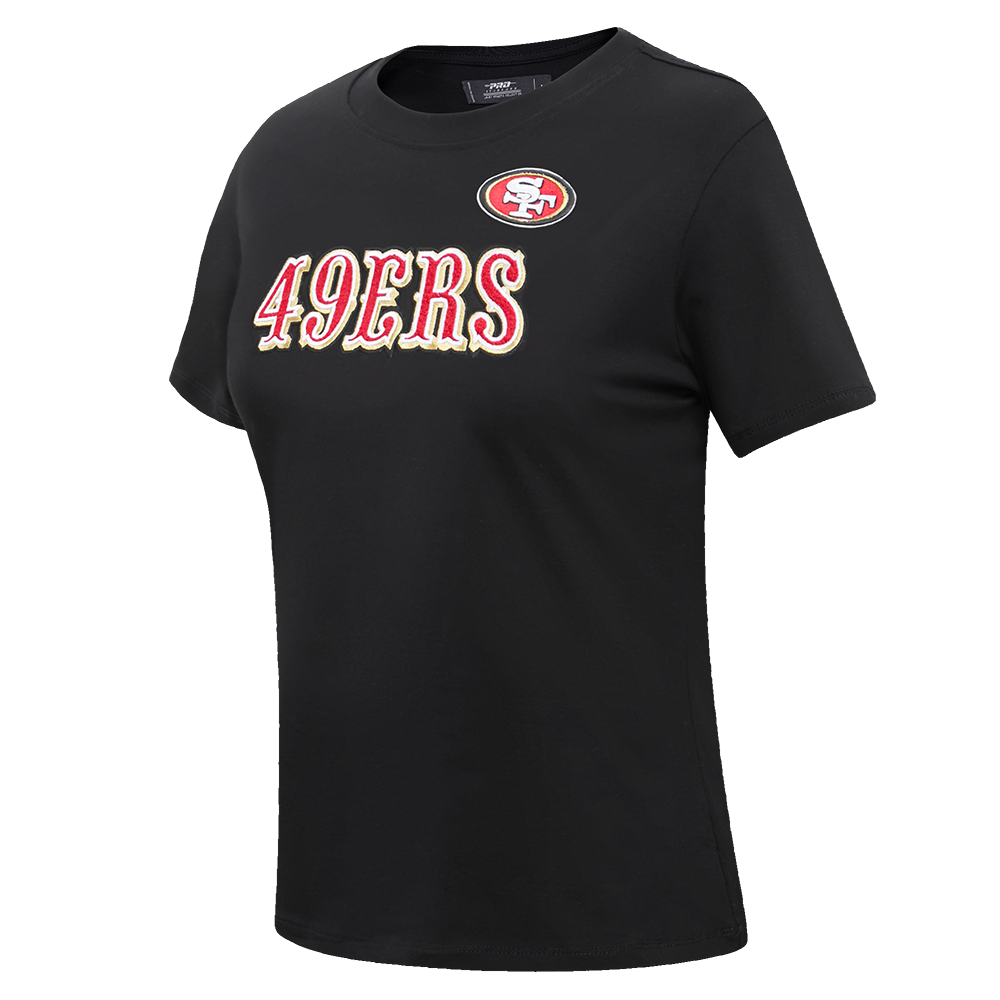 NFL SAN FRANCISCO 49ERS CLASSIC SHORT SLEEVE SINGLE JERSEY SLIM FIT TEE (BLACK)