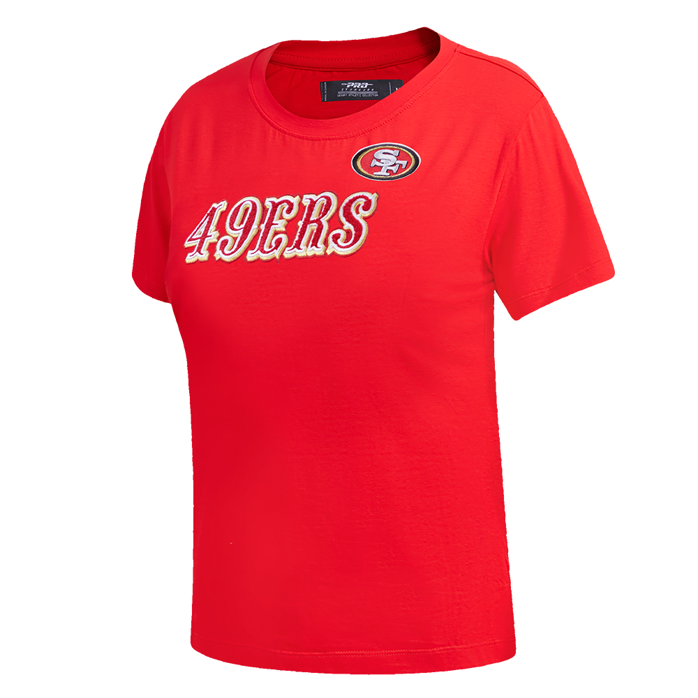 NFL SAN FRANCISCO 49ERS CLASSIC SHORT SLEEVE SINGLE JERSEY SLIM FIT TEE (RED)