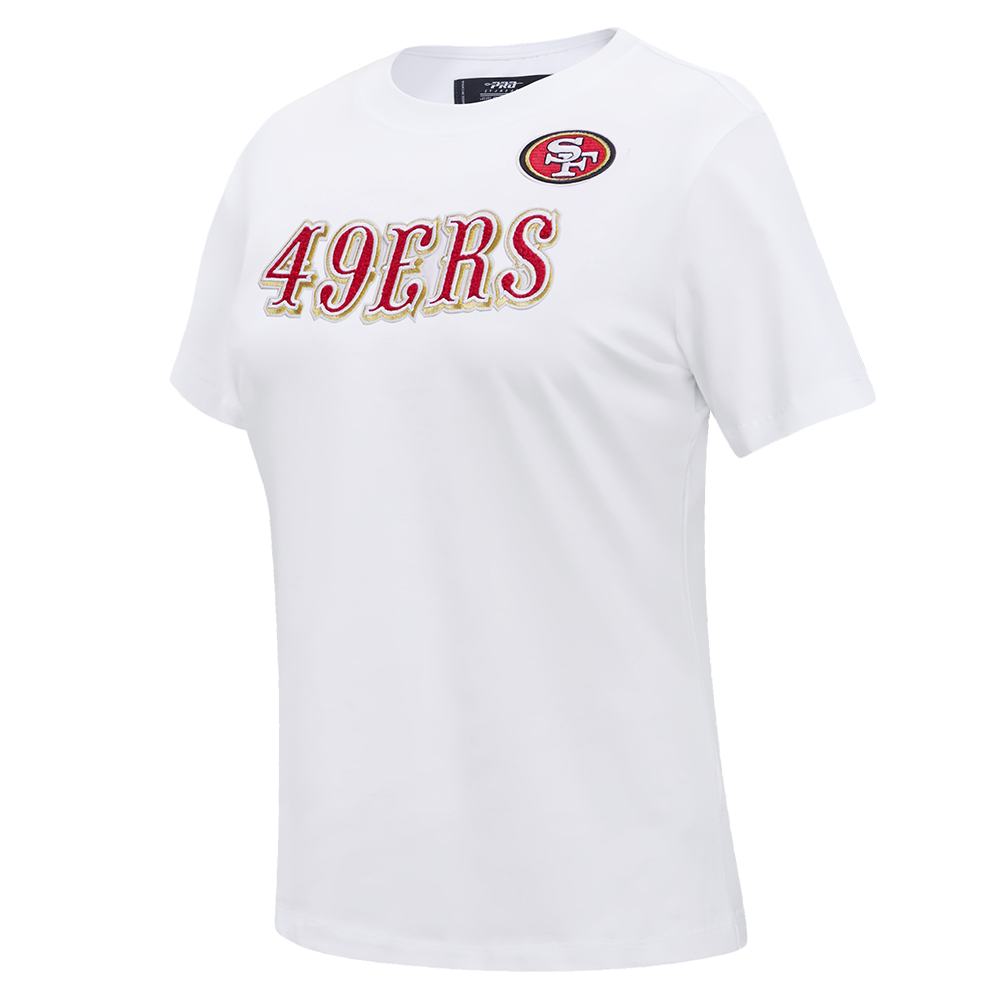 NFL SAN FRANCISCO 49ERS CLASSIC SHORT SLEEVE SINGLE JERSEY SLIM FIT TEE (WHITE)