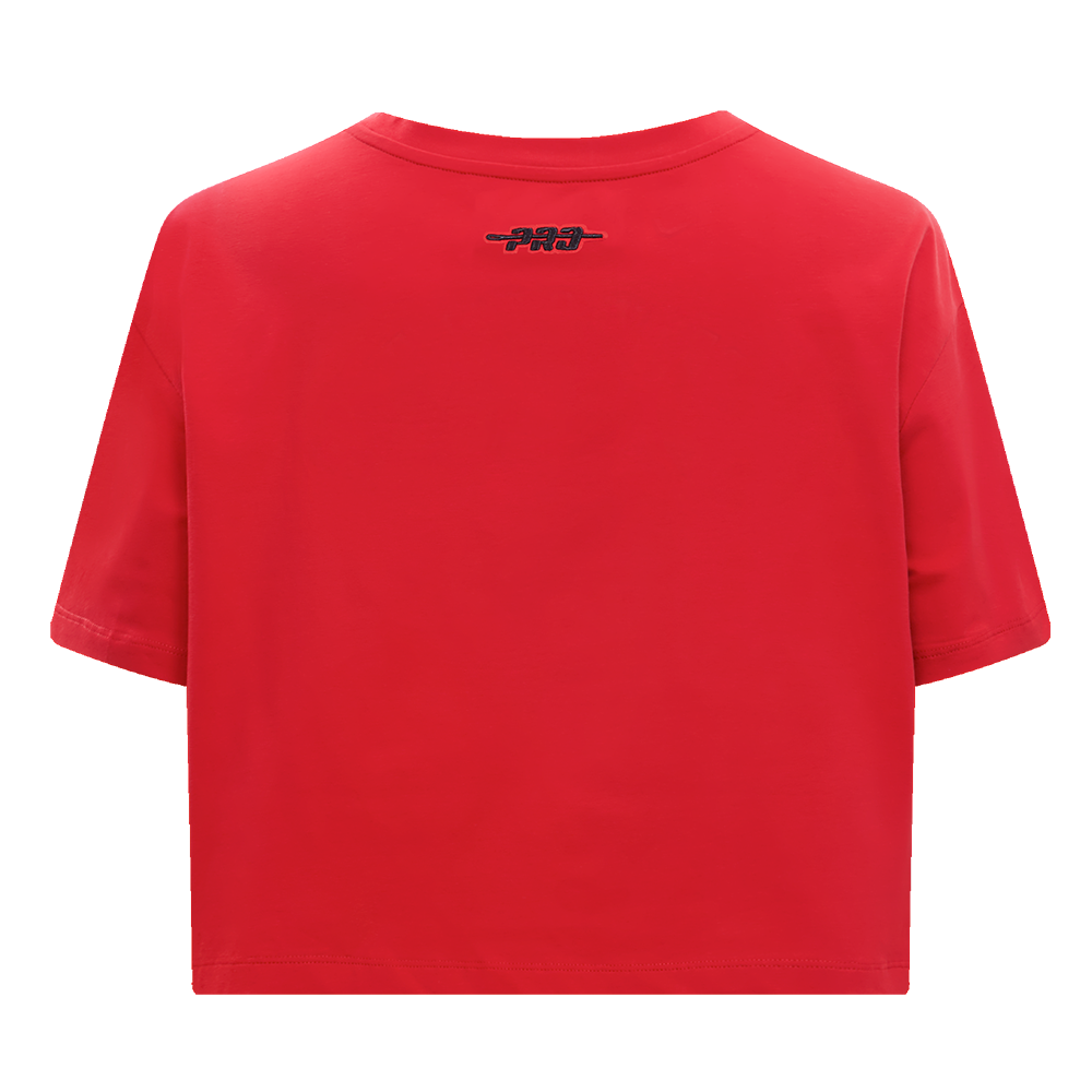 NFL SAN FRANCISCO 49ERS RETRO ELEVATION WOMEN'S SINGLE JERSEY BOXY TEE (RED)