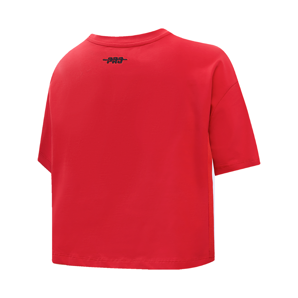 NFL SAN FRANCISCO 49ERS RETRO ELEVATION WOMEN'S SINGLE JERSEY BOXY TEE (RED)
