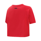 NFL SAN FRANCISCO 49ERS RETRO ELEVATION WOMEN'S SINGLE JERSEY BOXY TEE (RED)
