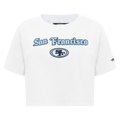 NFL SAN FRANCISCO 49ERS COUNTRY CLUB WOMEN'S MIDRIFF TEE (WHITE)