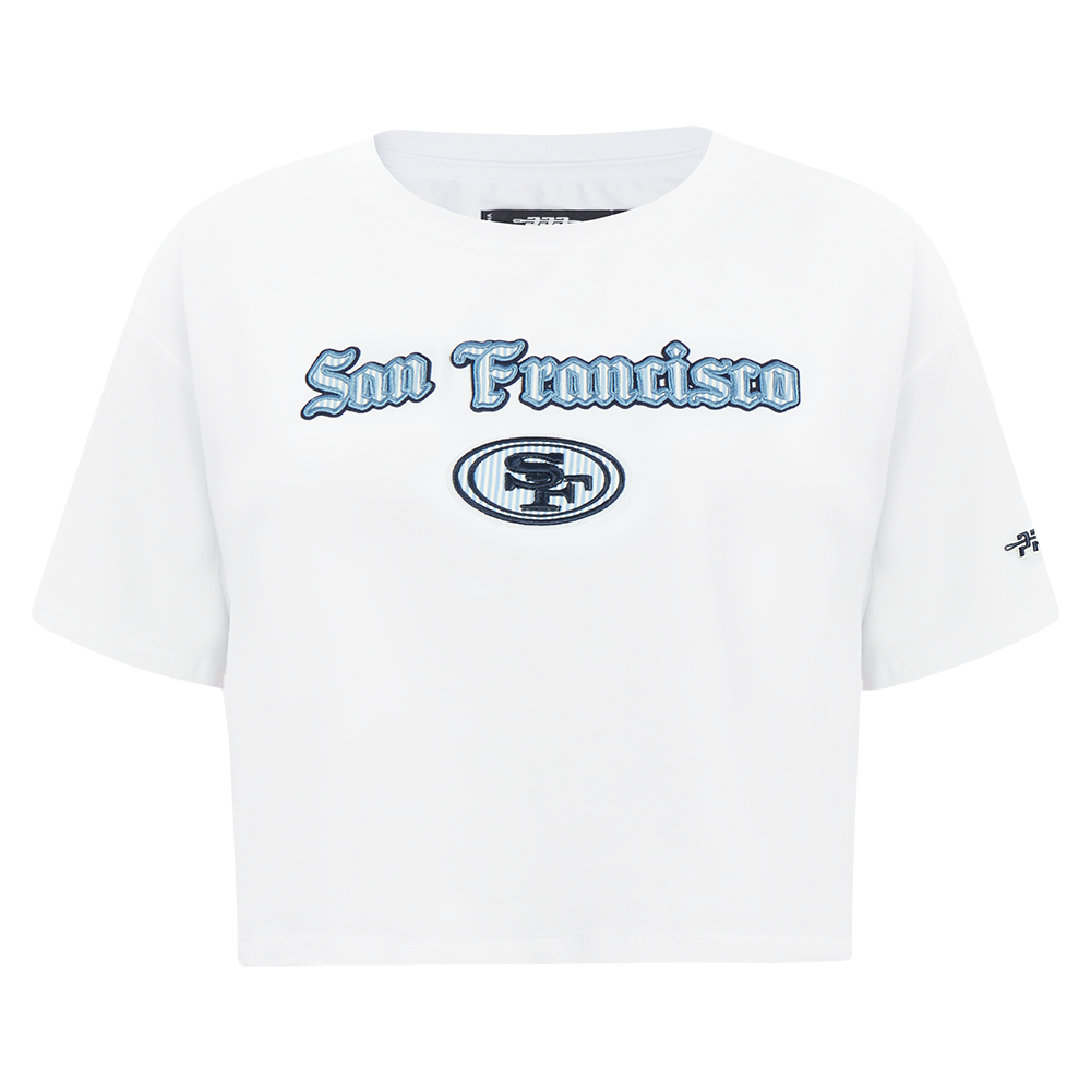 NFL SAN FRANCISCO 49ERS COUNTRY CLUB WOMEN'S MIDRIFF TEE (WHITE)