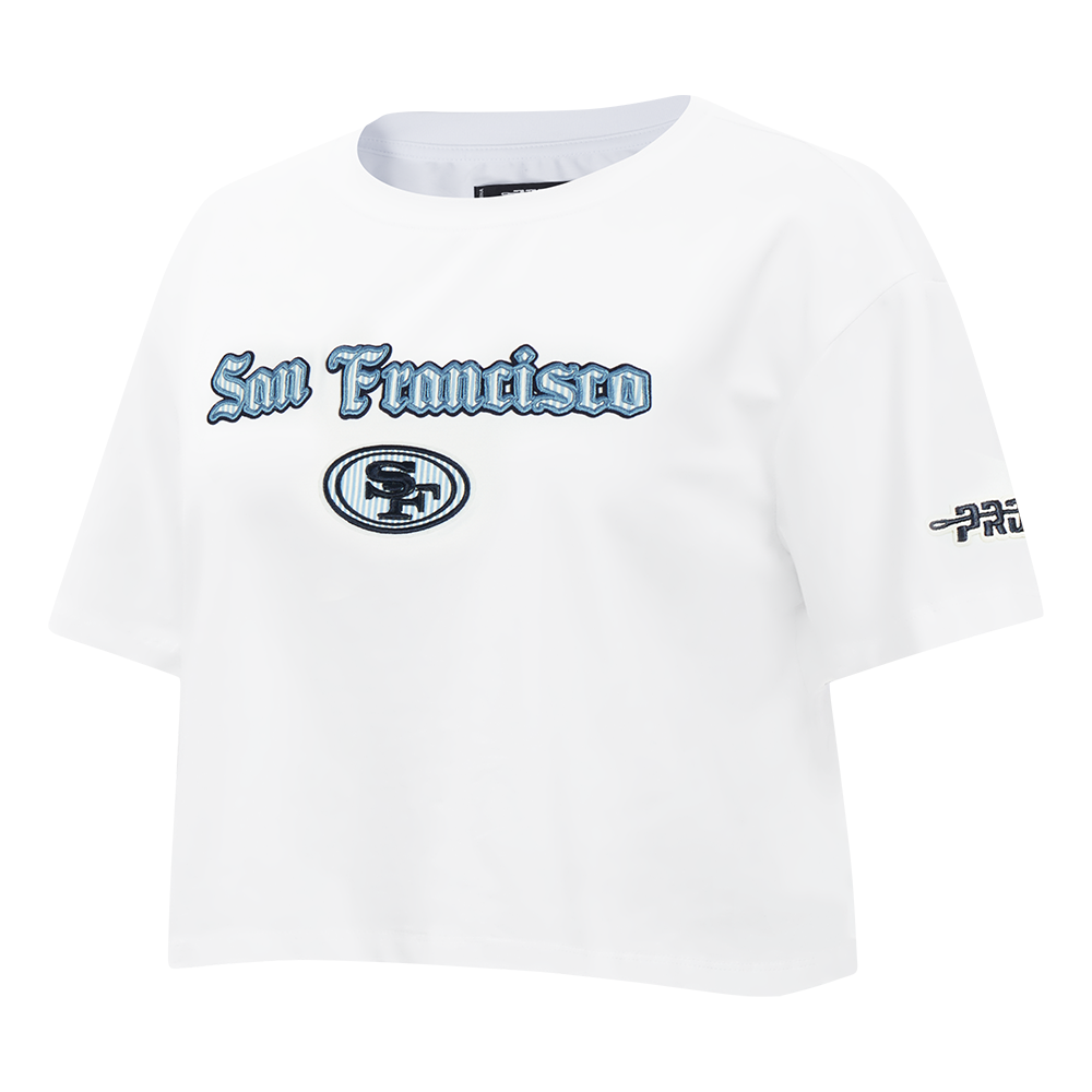 NFL SAN FRANCISCO 49ERS COUNTRY CLUB WOMEN'S MIDRIFF TEE (WHITE)
