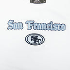 NFL SAN FRANCISCO 49ERS COUNTRY CLUB WOMEN'S MIDRIFF TEE (WHITE)