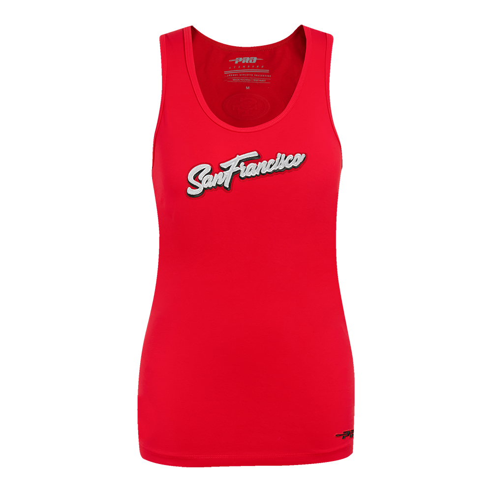 NFL SAN FRANCISCO 49ERS SHEER INFLUENCE CAMISOLE DOS NAGEUR À COUPE DÉCONTRACTÉE POUR FEMME (ROUGE)