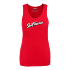NFL SAN FRANCISCO 49ERS SHEER INFLUENCE CAMISOLE DOS NAGEUR À COUPE DÉCONTRACTÉE POUR FEMME (ROUGE)