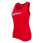 NFL SAN FRANCISCO 49ERS SHEER INFLUENCE CAMISOLE DOS NAGEUR À COUPE DÉCONTRACTÉE POUR FEMME (ROUGE)