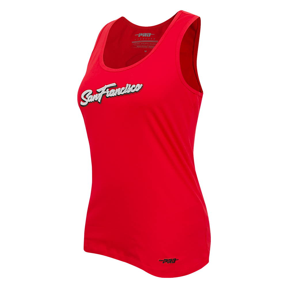 NFL SAN FRANCISCO 49ERS SHEER INFLUENCE CAMISOLE DOS NAGEUR À COUPE DÉCONTRACTÉE POUR FEMME (ROUGE)