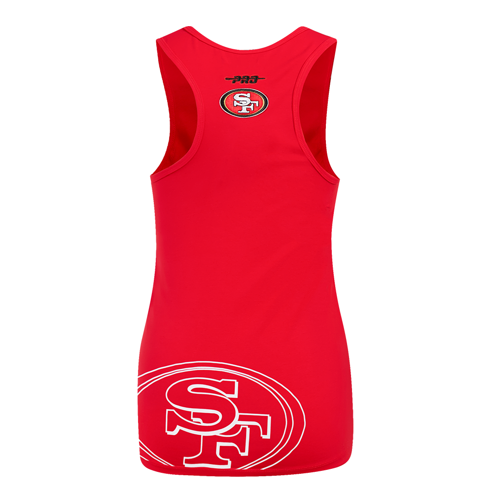 NFL SAN FRANCISCO 49ERS SHEER INFLUENCE CAMISOLE DOS NAGEUR À COUPE DÉCONTRACTÉE POUR FEMME (ROUGE)