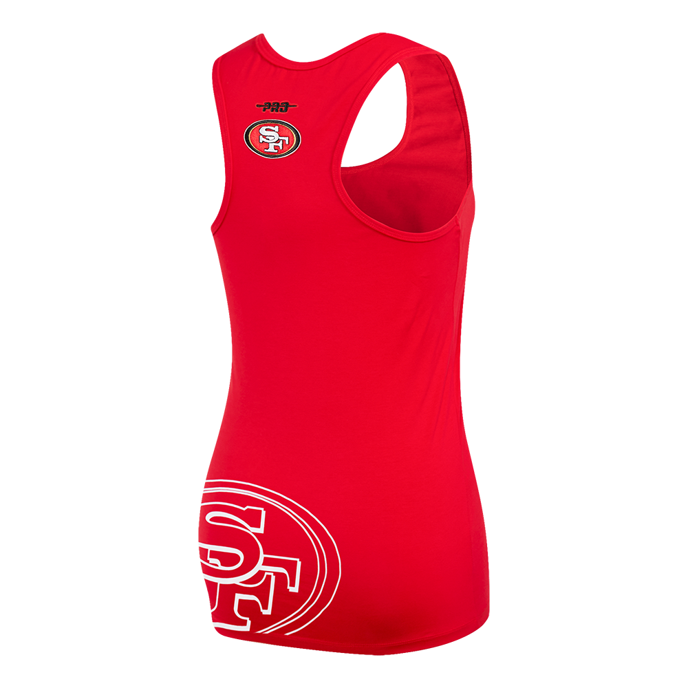 NFL SAN FRANCISCO 49ERS SHEER INFLUENCE CAMISOLE DOS NAGEUR À COUPE DÉCONTRACTÉE POUR FEMME (ROUGE)